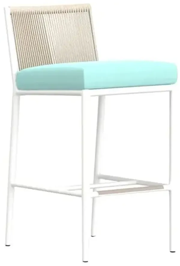 Riyana Outdoor Aluminum/Rope Counterstool - Blue