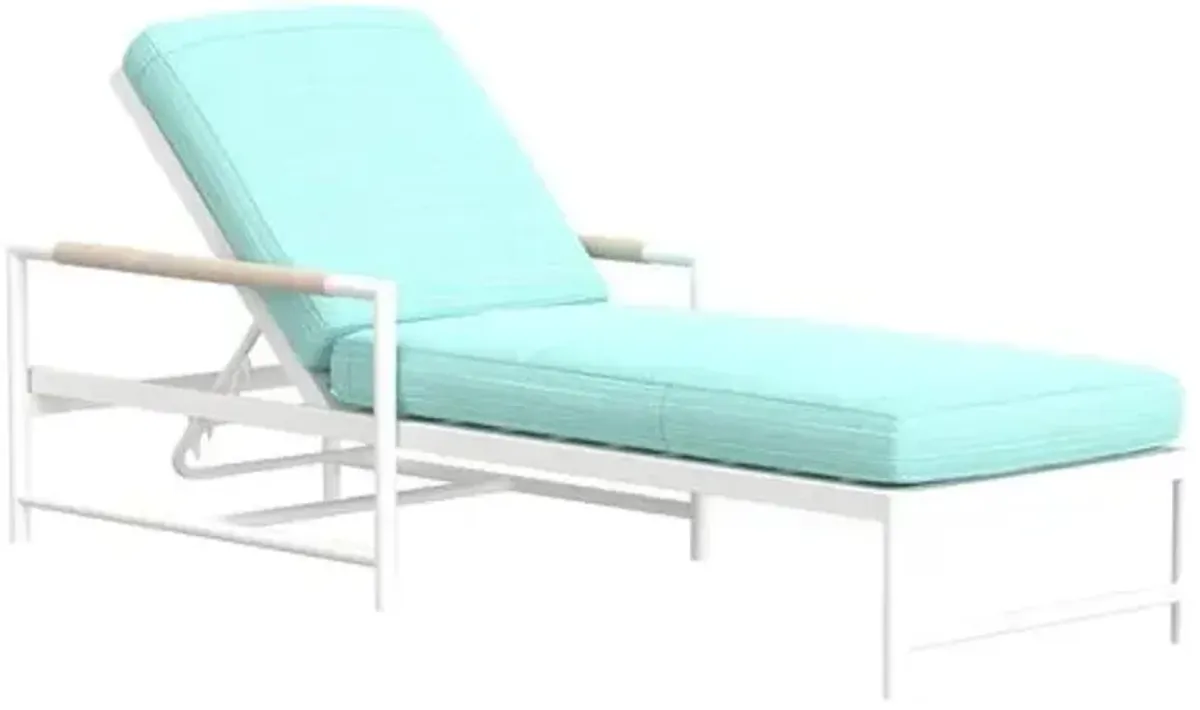 Riyana Outdoor Aluminum/Rope Chaise - Blue - Comfortable, Sturdy, Stylish