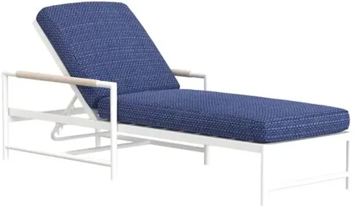 Riyana Outdoor Aluminum/Rope Chaise - Blue - Comfortable, Sturdy, Stylish