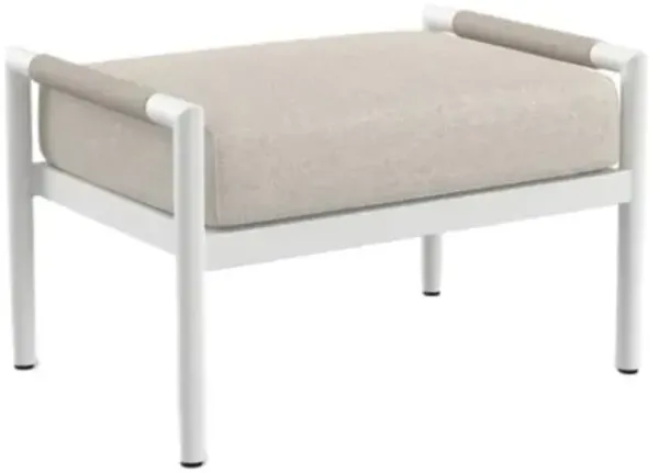 Riyana Outdoor Aluminum/Rope Ottoman - Gray