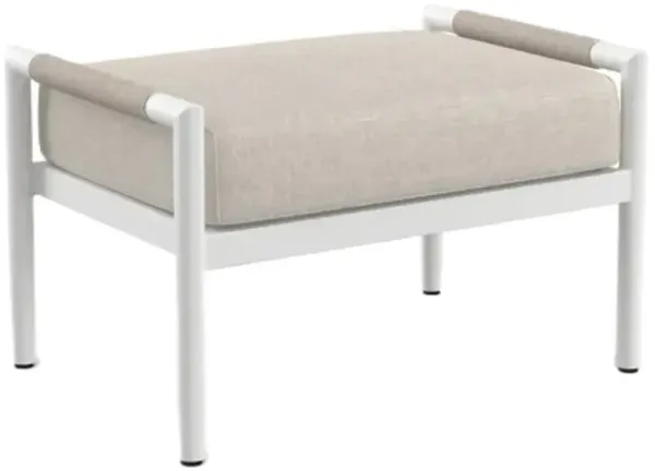 Riyana Outdoor Aluminum/Rope Ottoman - Gray