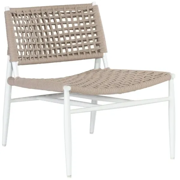 Taylin Outdoor Aluminum/Rope Cushionless Accent Chair, Frost