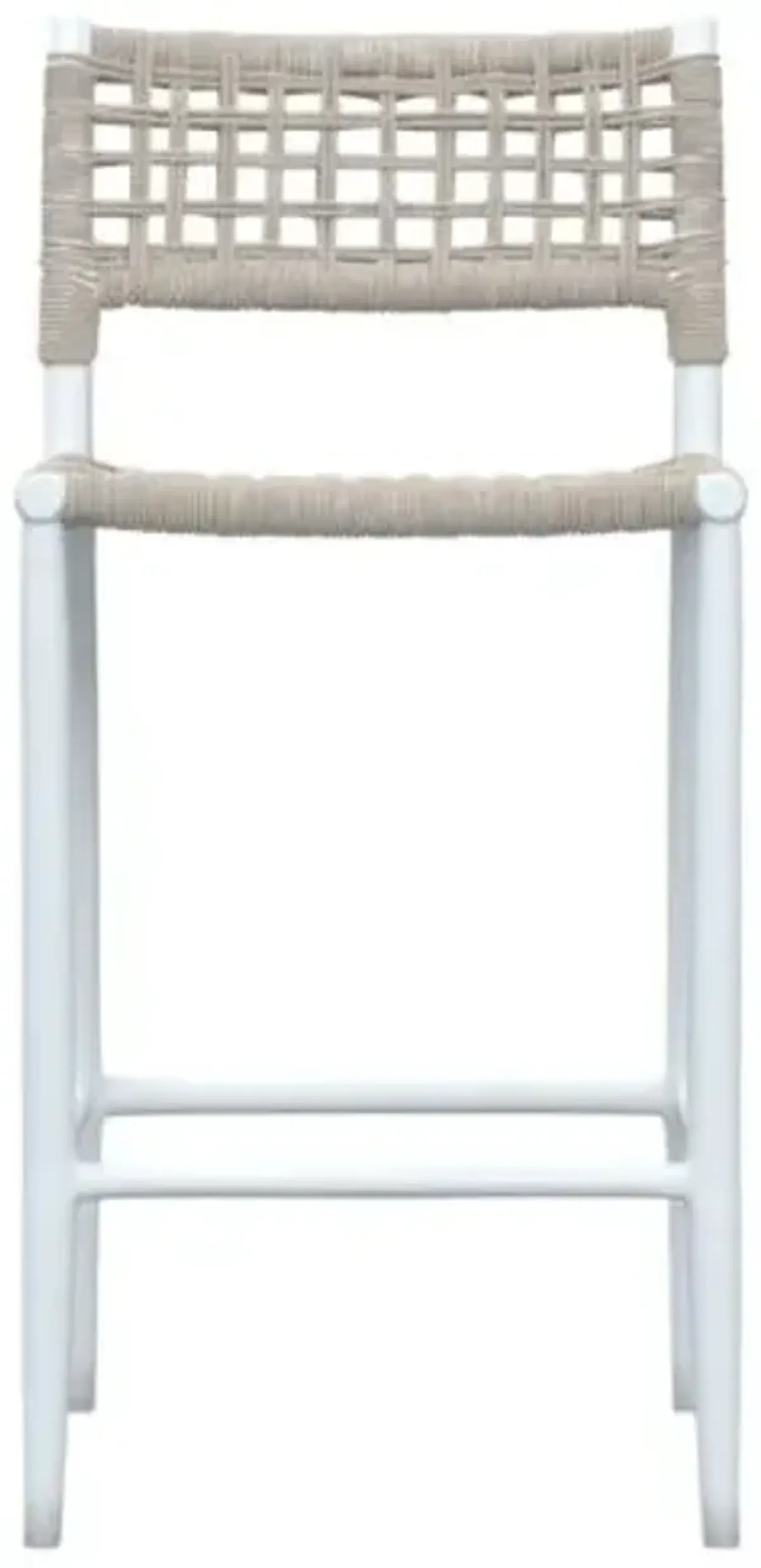 Taylin Outdoor Aluminum/Rope Barstool - Frost - White