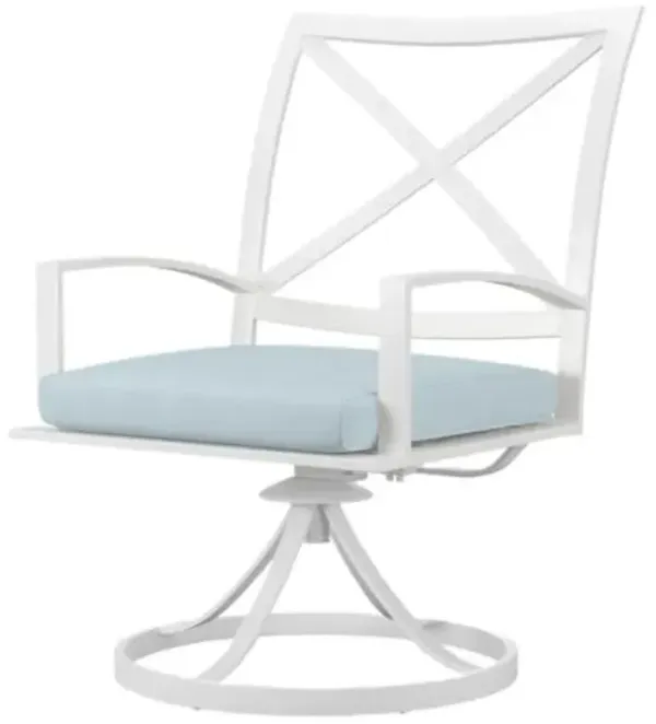 Galtier Outdoor Aluminum Swivel Dining Chair - Blue