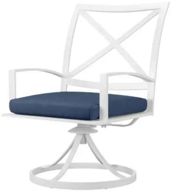 Galtier Outdoor Aluminum Swivel Dining Chair - Blue