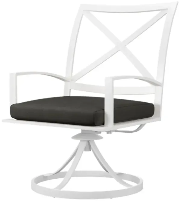 Galtier Outdoor Aluminum Swivel Dining Chair