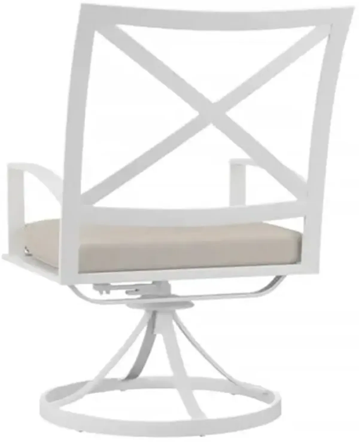 Galtier Outdoor Aluminum Swivel Dining Chair - White