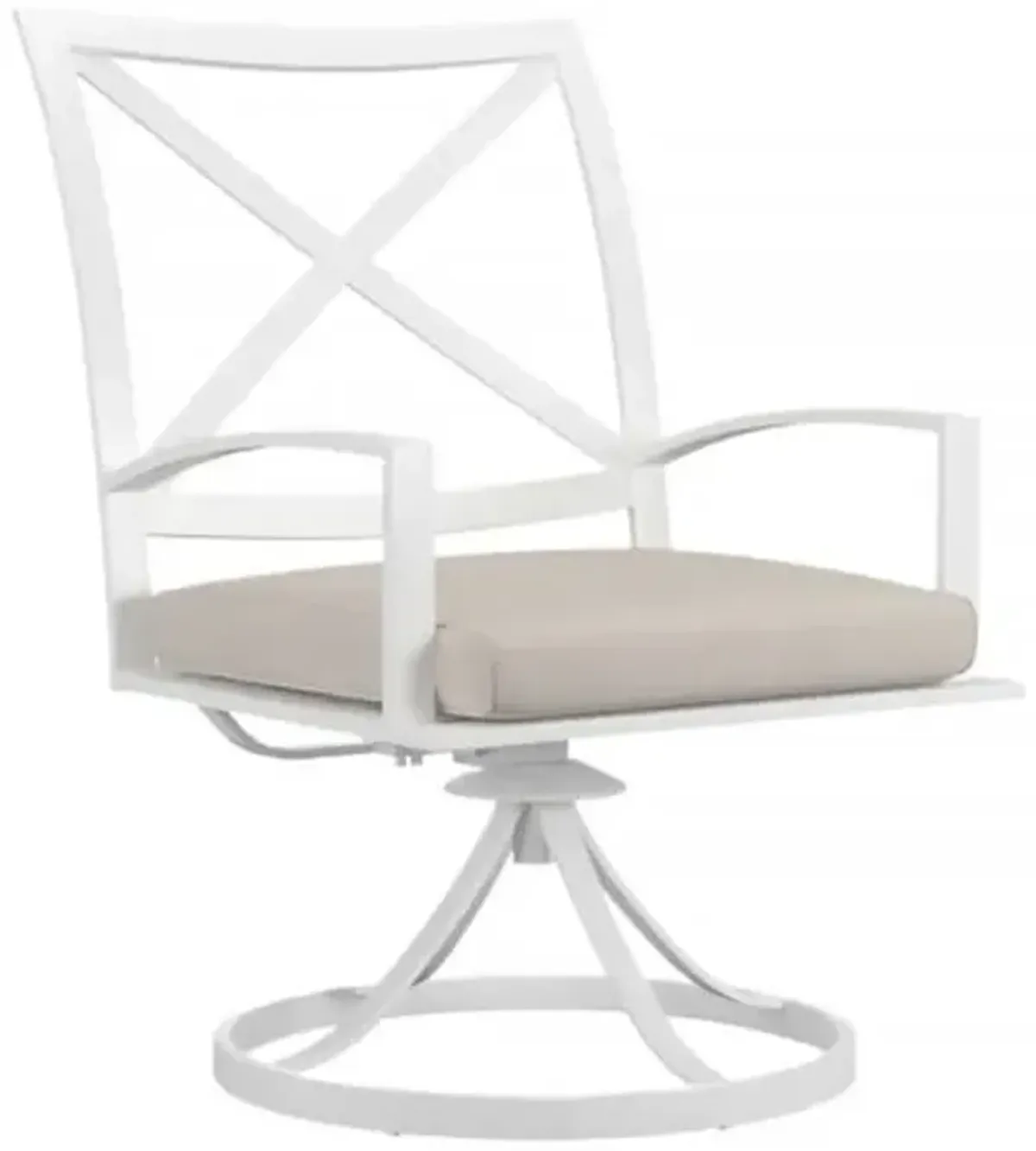 Galtier Outdoor Aluminum Swivel Dining Chair - White