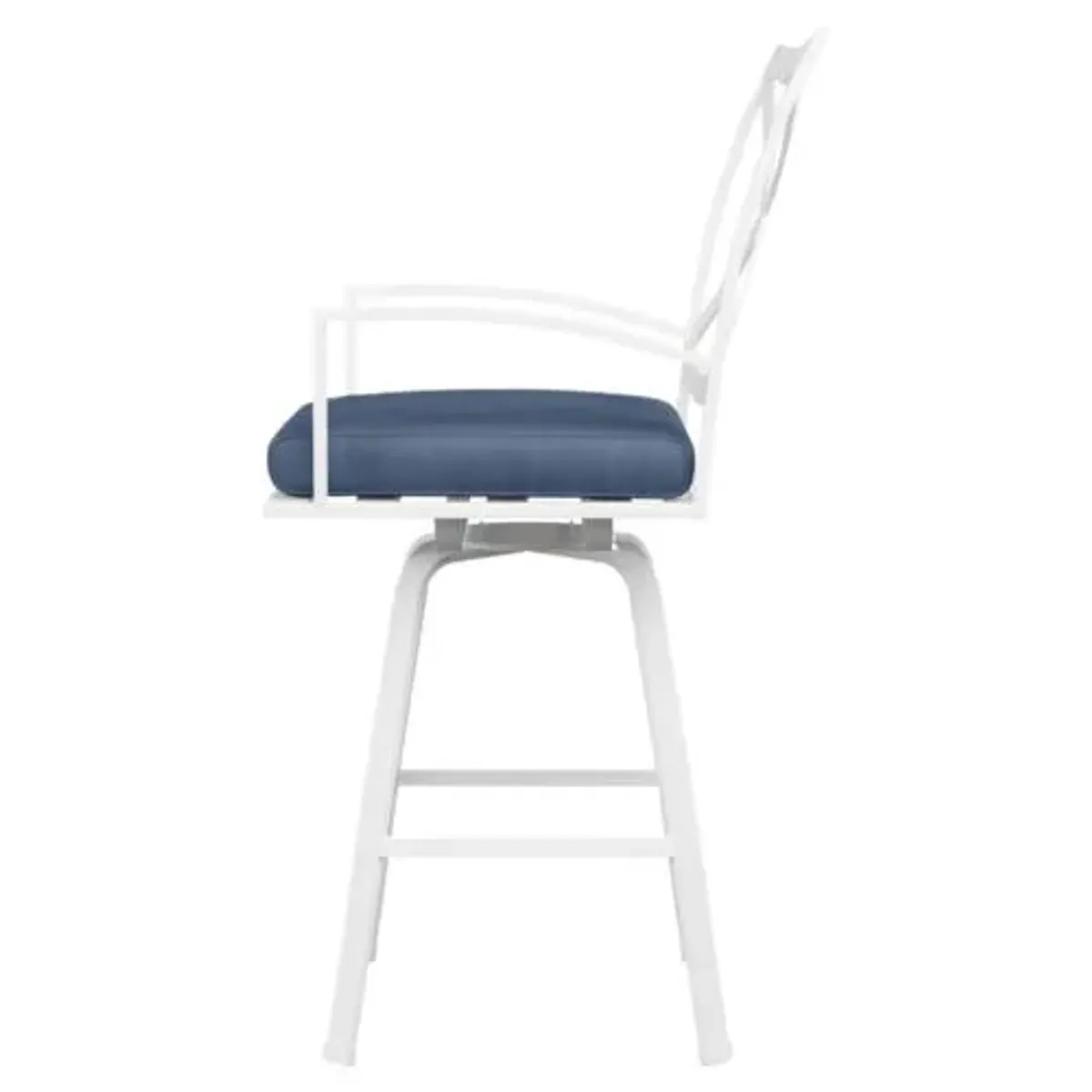 Galtier Outdoor Aluminum Swivel Barstool - Blue