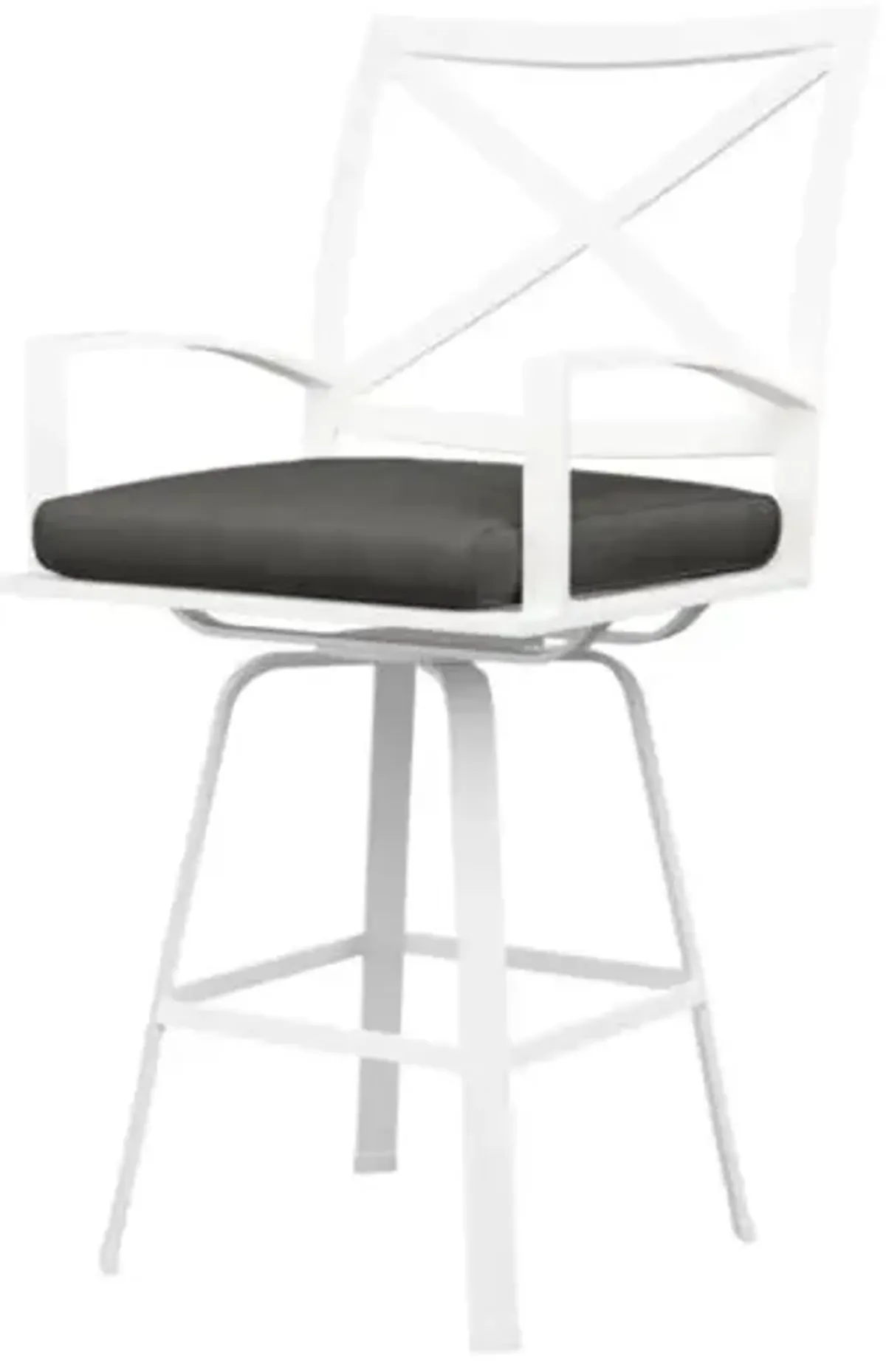 Galtier Outdoor Aluminum Swivel Barstool - Black