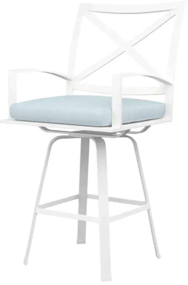 Galtier Outdoor Aluminum Swivel Counter Stool