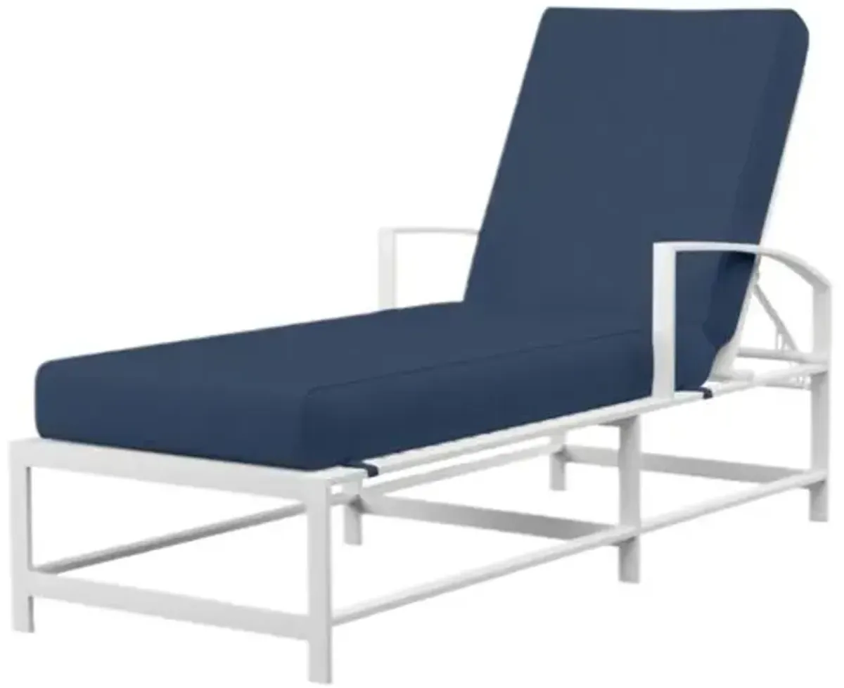 Galtier Outdoor Aluminum Chaise - Blue - Comfortable, Sturdy, Stylish