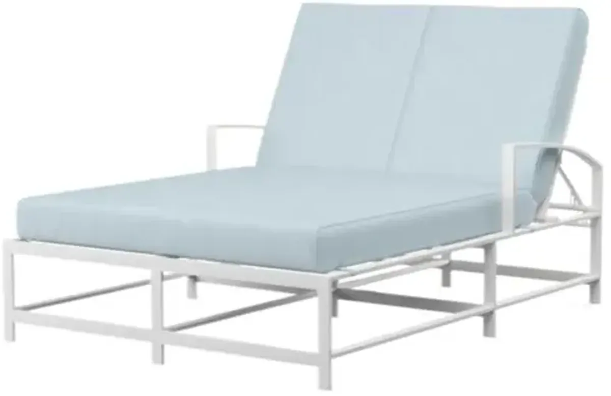 Galtier Outdoor Aluminum Double Chaise - Blue - Comfortable, Sturdy, Stylish