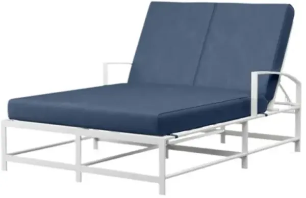 Galtier Outdoor Aluminum Double Chaise - Blue - Comfortable, Sturdy, Stylish