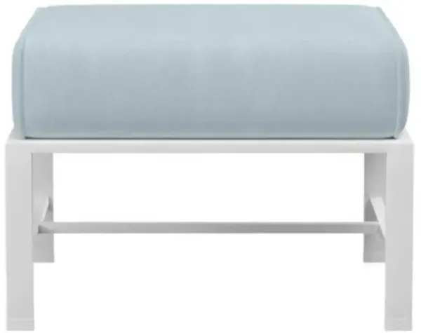 Galtier Outdoor Aluminum Ottoman - Blue