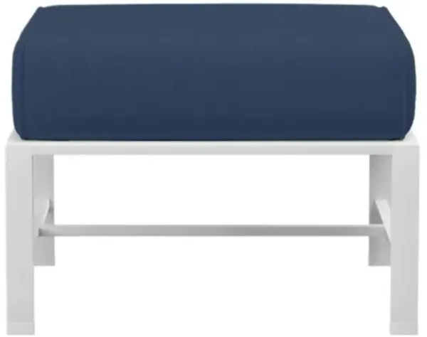 Galtier Outdoor Aluminum Ottoman - Blue