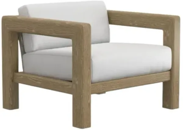 Liyla Outdoor Wicker/Teak Club Chair - Canvas White