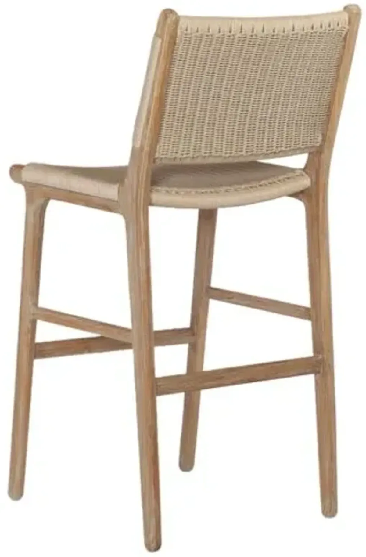 Liyla Outdoor Barstool - Wicker/Teak - Brown