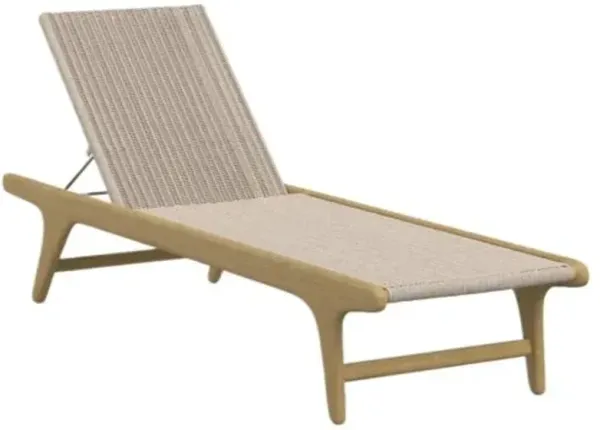Liyla Outdoor Chaise - Wicker/Teak - Brown - Comfortable, Sturdy, Stylish