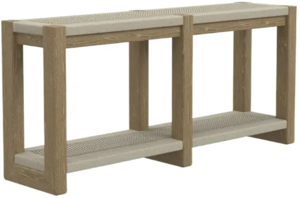 Liyla Outdoor Console Table, Wicker/Teak