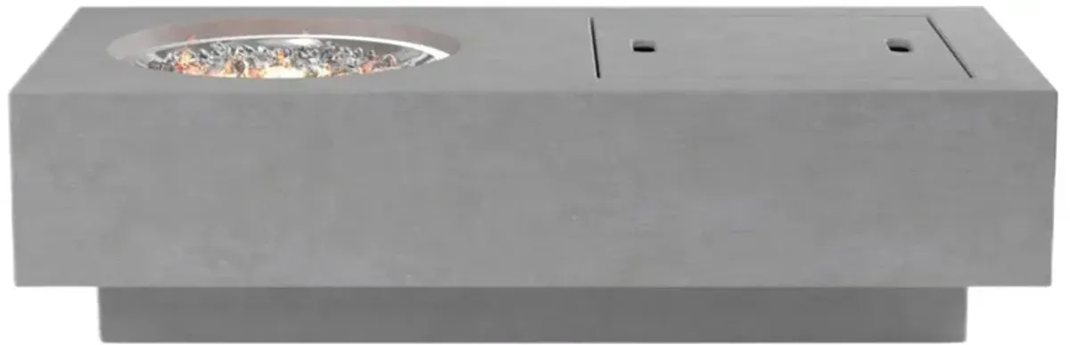 Calder Outdoor Rectangular Self Contained Tank Fire Table, Gravelstone