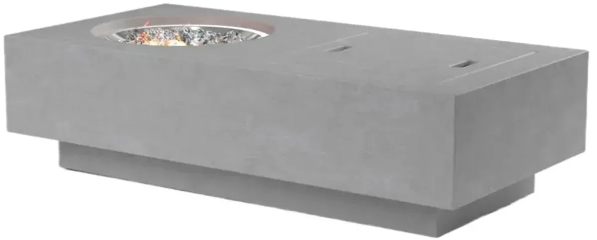 Calder Outdoor Rectangular Self Contained Tank Fire Table, Gravelstone