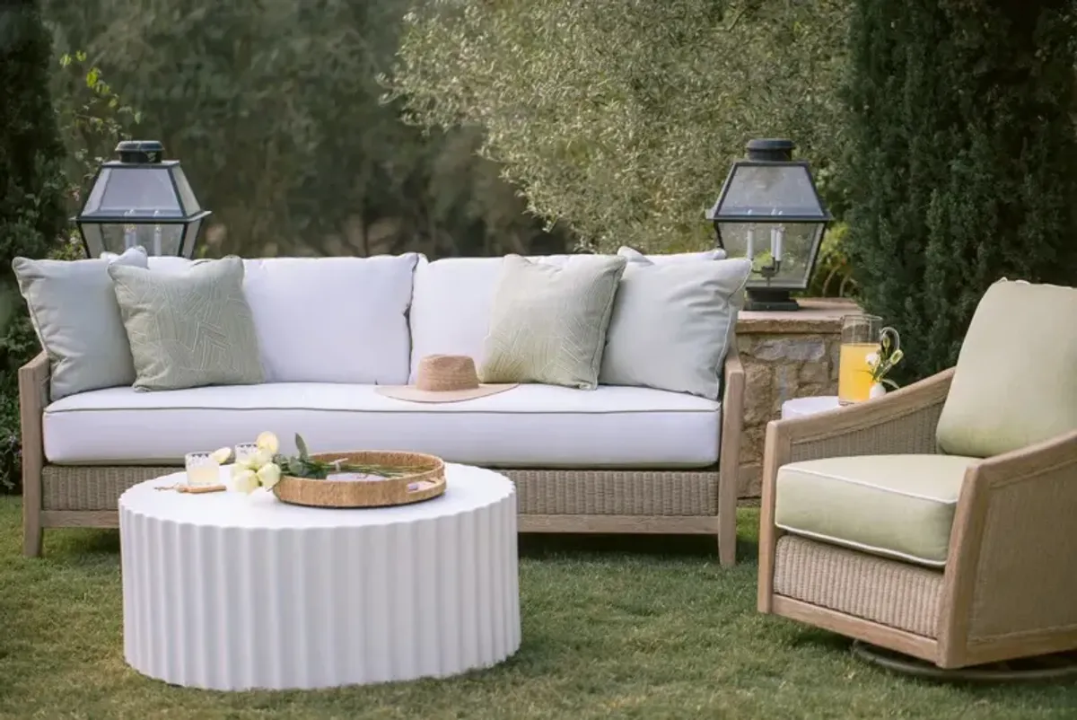 Raevan Indoor/Outdoor Concrete Coffee Table, Bone