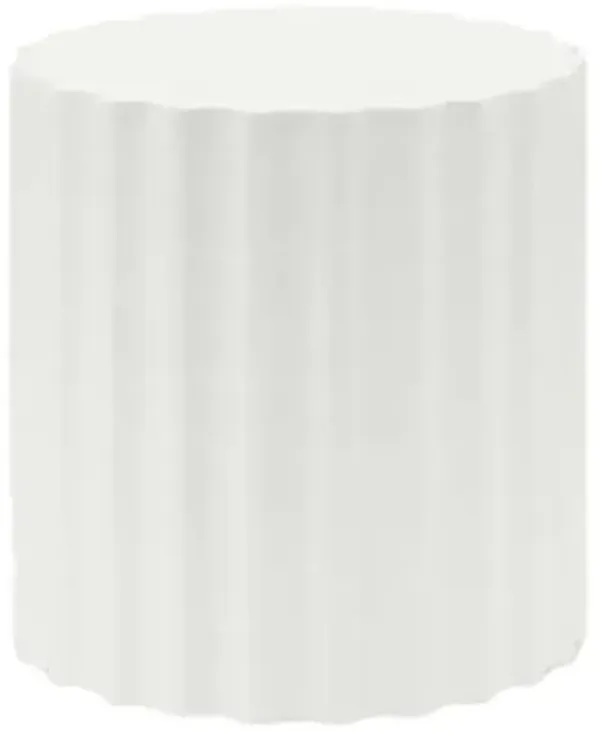 Raevan Indoor/Outdoor Concrete End Table - Bone - White