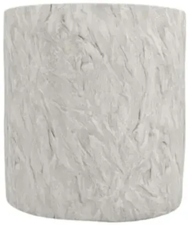 Caedric Indoor/Outdoor Round End Table - Stone - Gray