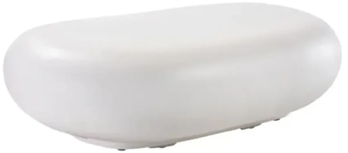 Valeska Indoor/Outdoor Concrete Coffee Table - White