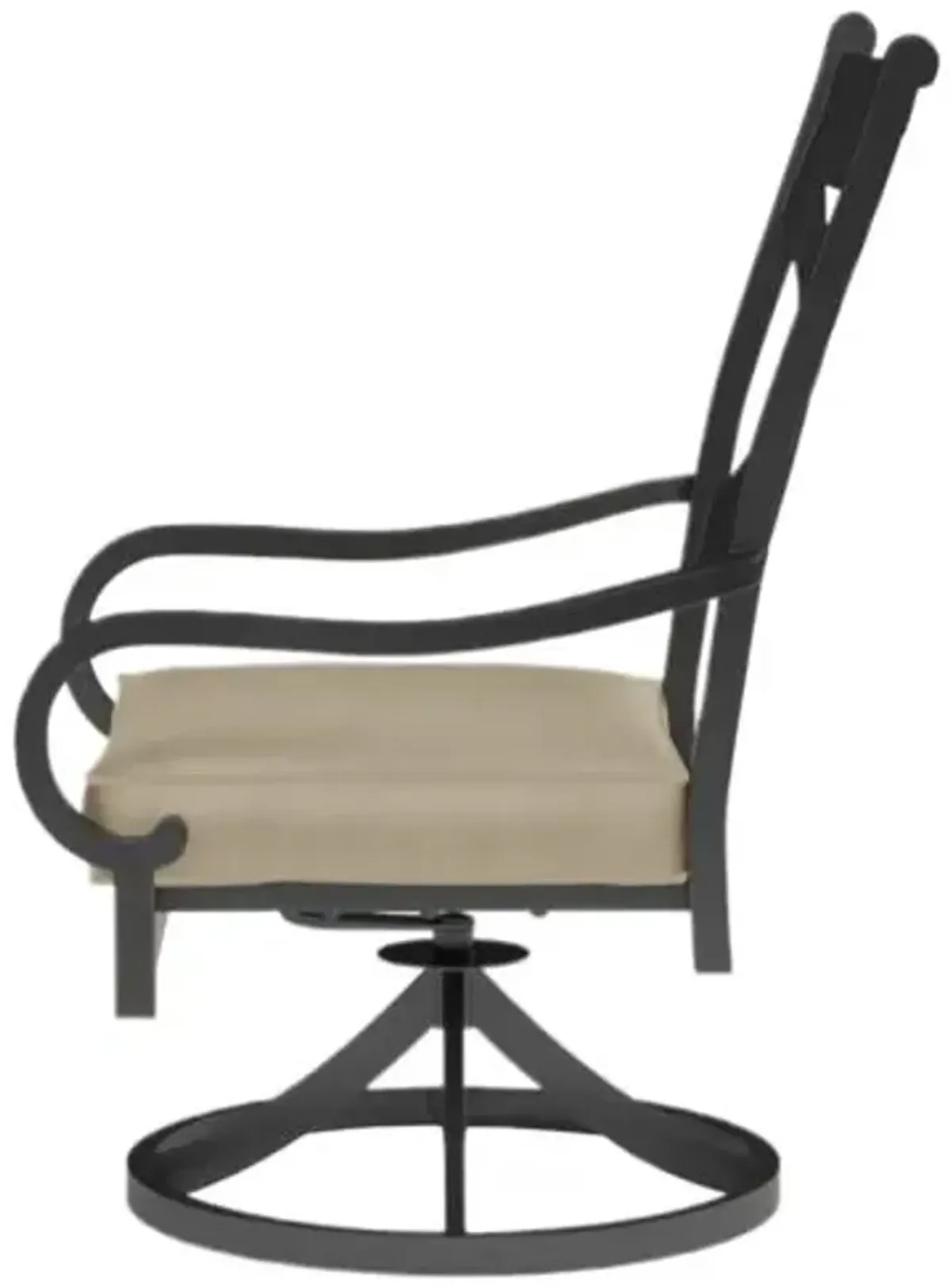 Kairis Outdoor Aluminum Swivel Dining Chair - Old World Copper Finish - Beige