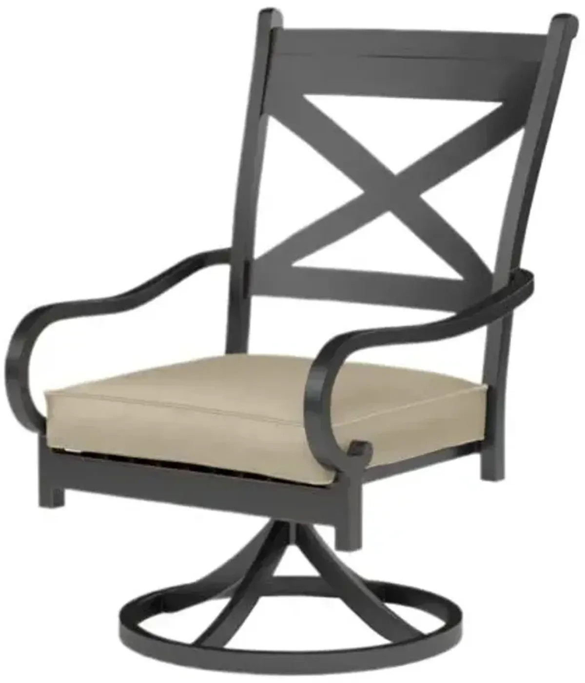 Kairis Outdoor Aluminum Swivel Dining Chair - Old World Copper Finish - Beige