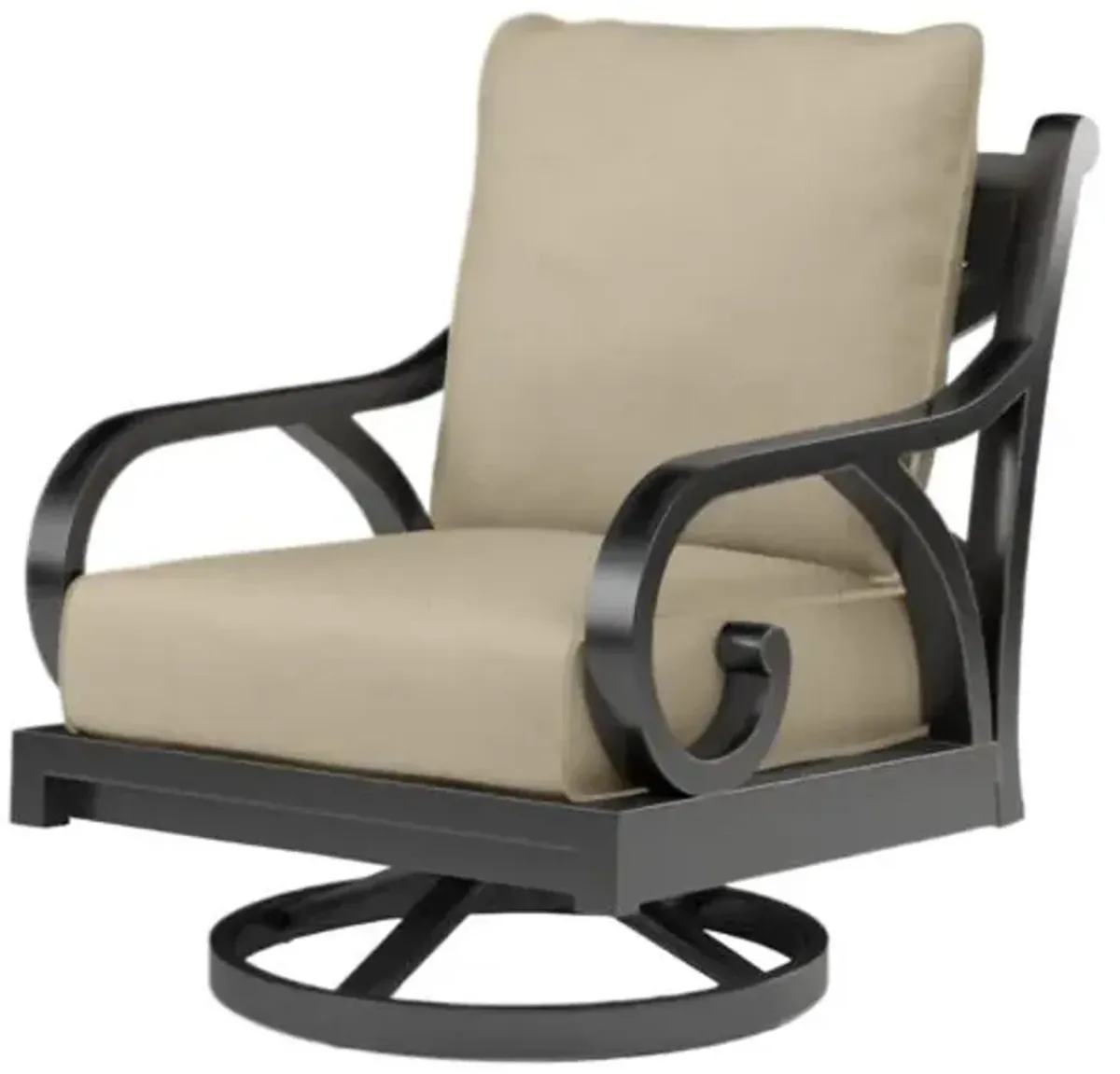Kairis Outdoor Aluminum Swivel Rocker - Old World Copper Finish - Beige