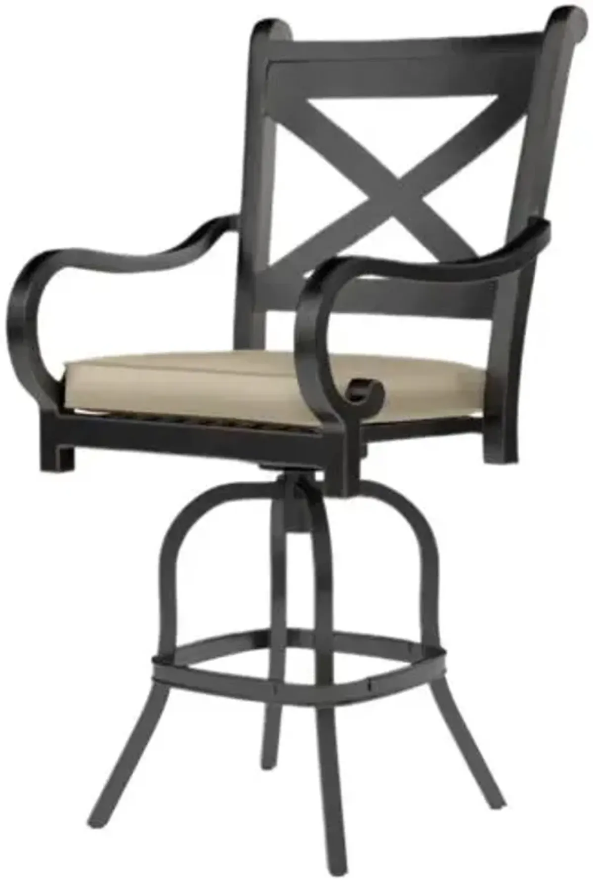 Kairis Outdoor Aluminum Barstool - Old World Copper Finish - Beige