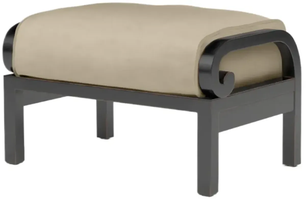 Kairis Outdoor Aluminum Ottoman, Old World Copper Finish