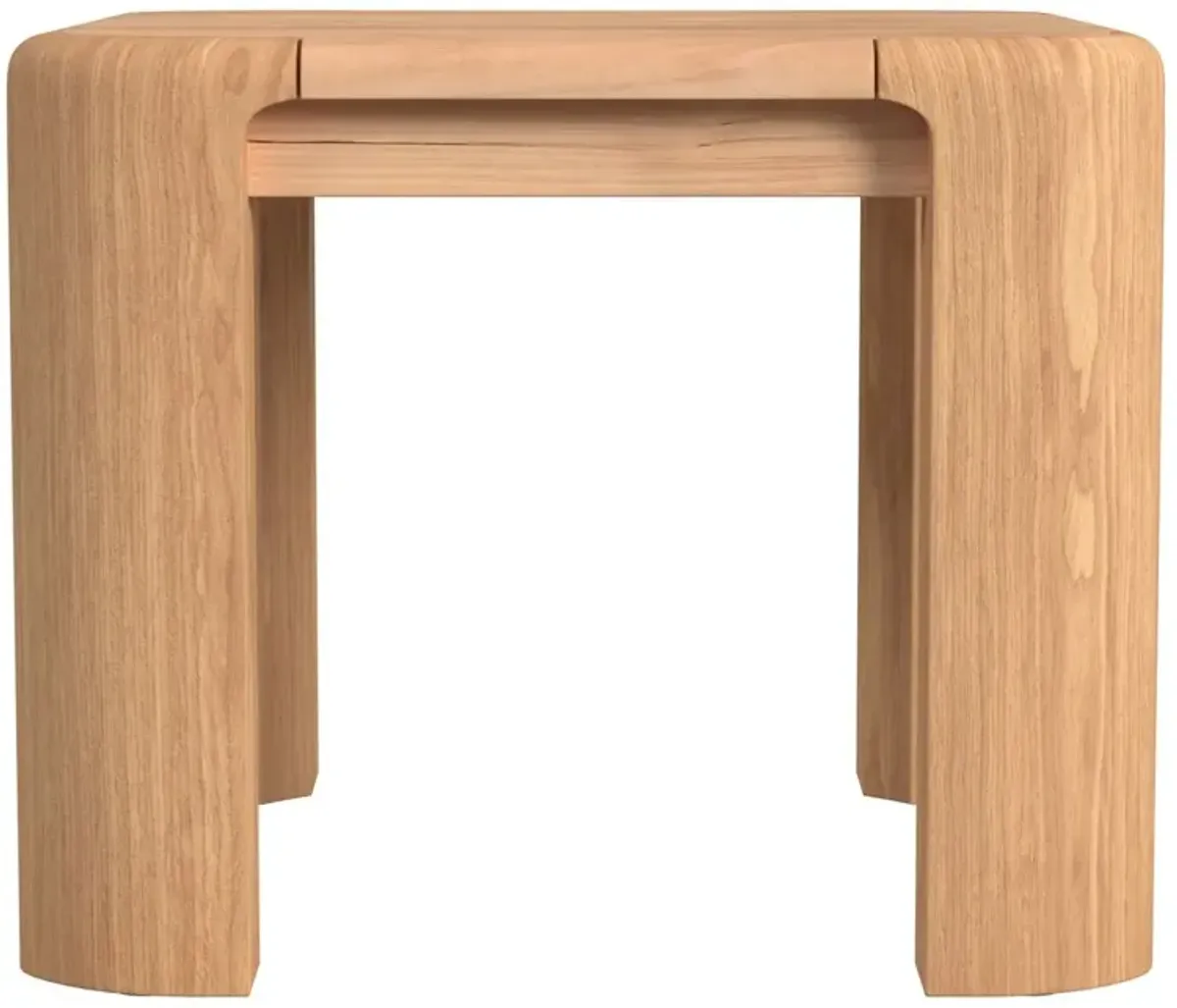 Azelea Outdoor End Table, Natural Teak