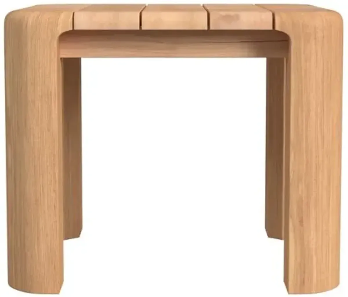 Azelea Outdoor End Table - Natural Teak - Brown