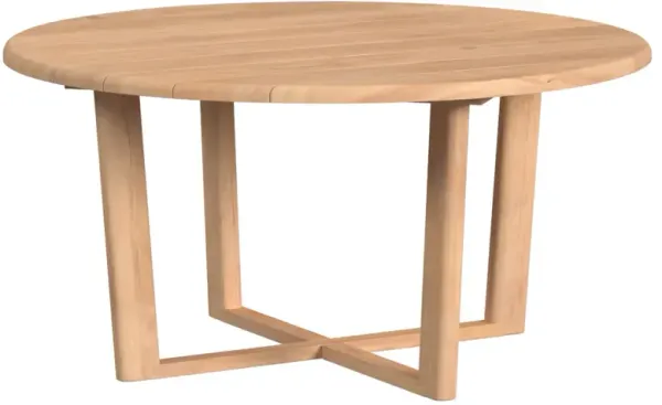Azelea Outdoor 56" Round Dining Table, Natural Teak