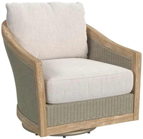Celestria Outdoor Swivel Club Chair, Natural Teak