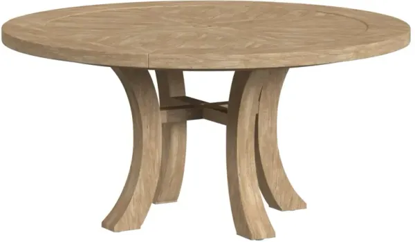 Cylestria Outdoor 60" Round Dining Table, Natural Teak