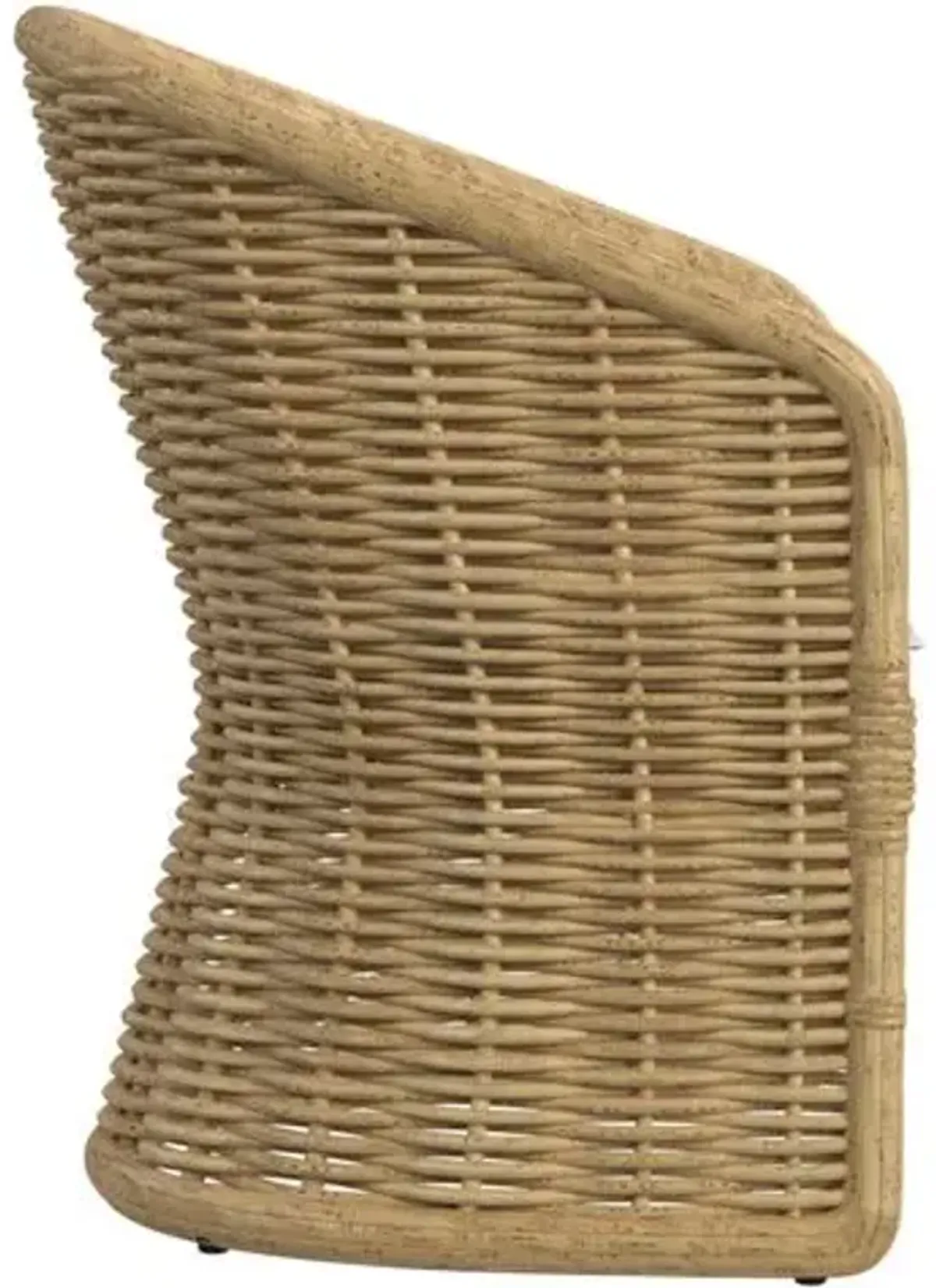 Sylvian Outdoor Aluminum/Resin Wicker Dining Chair - Medium Wood - Beige