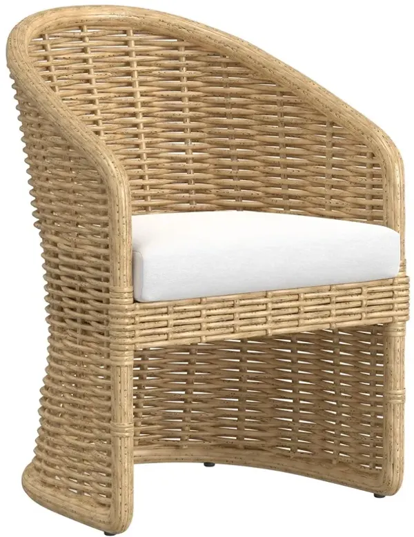 Sylvian Outdoor Aluminum/Resin Wicker Dining Chair, Medium Wood