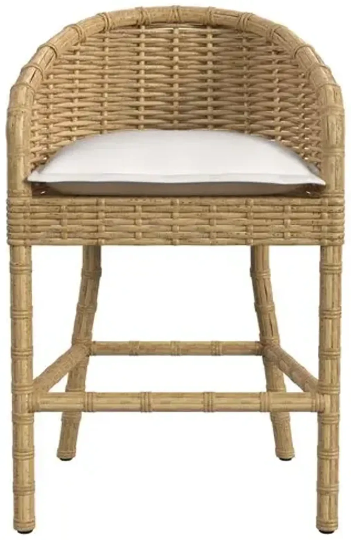 Sylvian Outdoor Barstool. Medium Wood - Beige