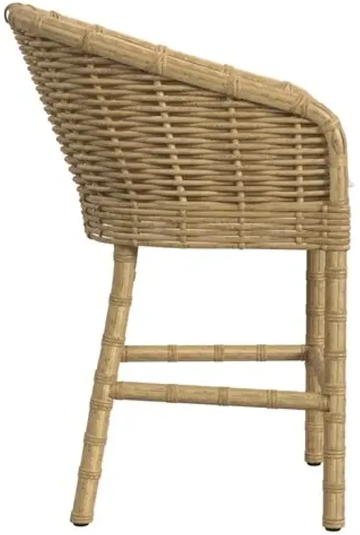 Sylvian Outdoor Barstool. Medium Wood - Beige