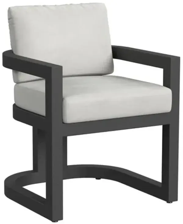 Halana Outdoor Aluminum Dining Chair - Black/Gray