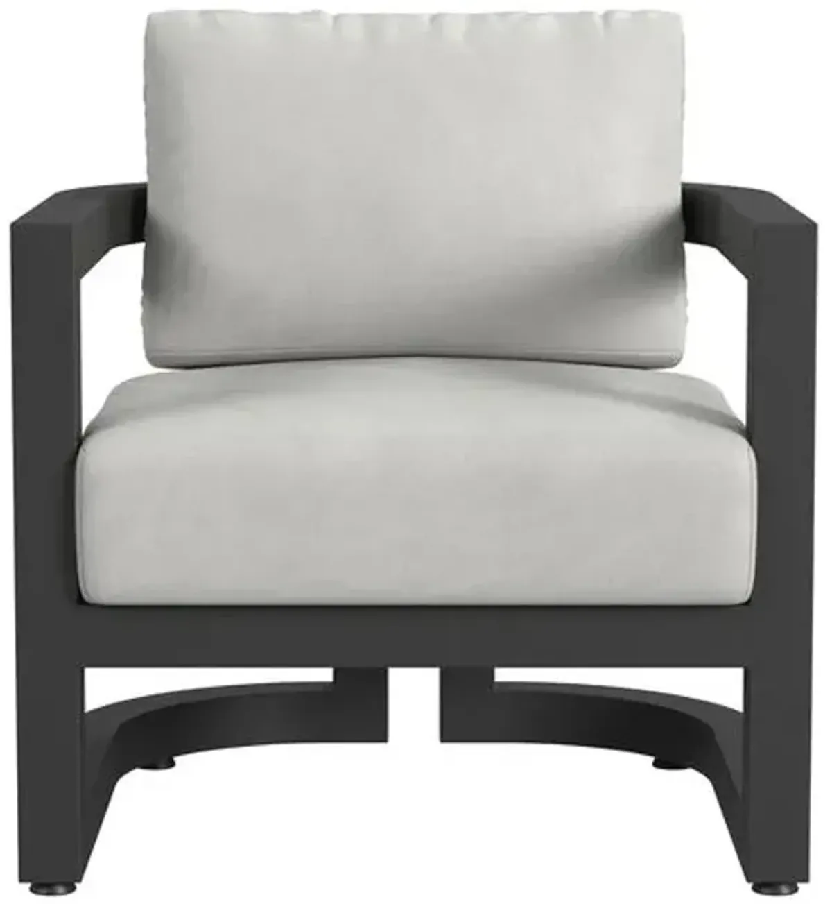 Halana Outdoor Aluminum Club Chair - Black/Gray