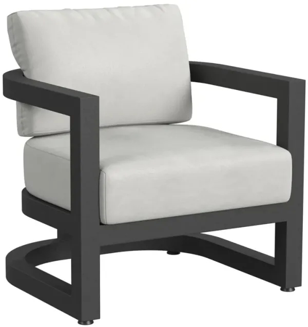 Halana Outdoor Aluminum Club Chair, Black/Gray