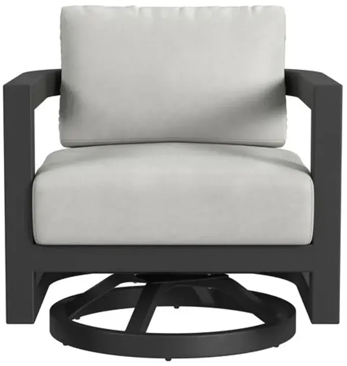 Halana Outdoor Aluminum Swivel Chair - Black/Gray