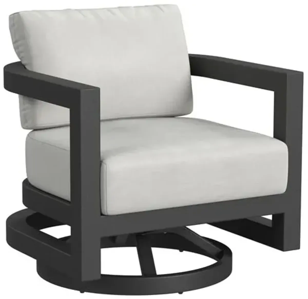 Halana Outdoor Aluminum Swivel Chair - Black/Gray