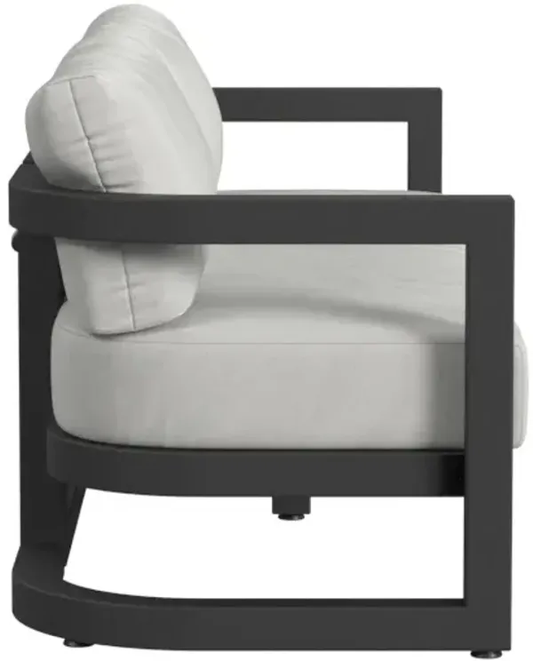 Halana Outdoor Aluminum 3-Seat Sofa, Black/Gray